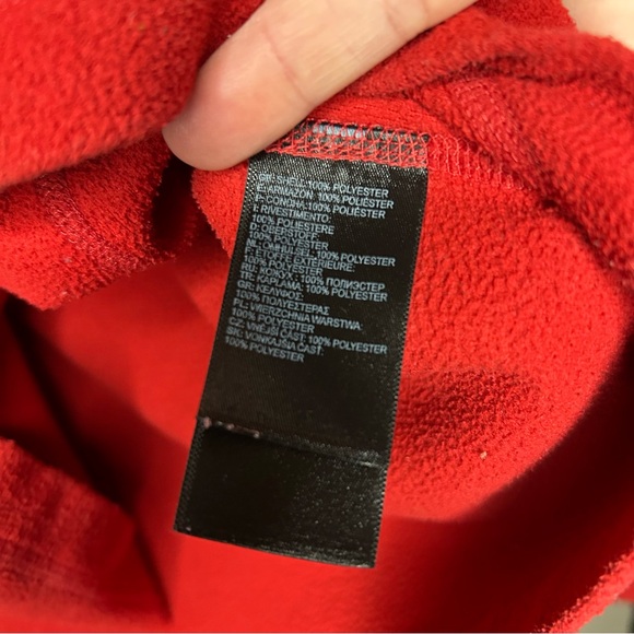 The North Face Men’s Lightweight Fleece Jacket Quarter Zip Red Size Large - Picture 8 of 10